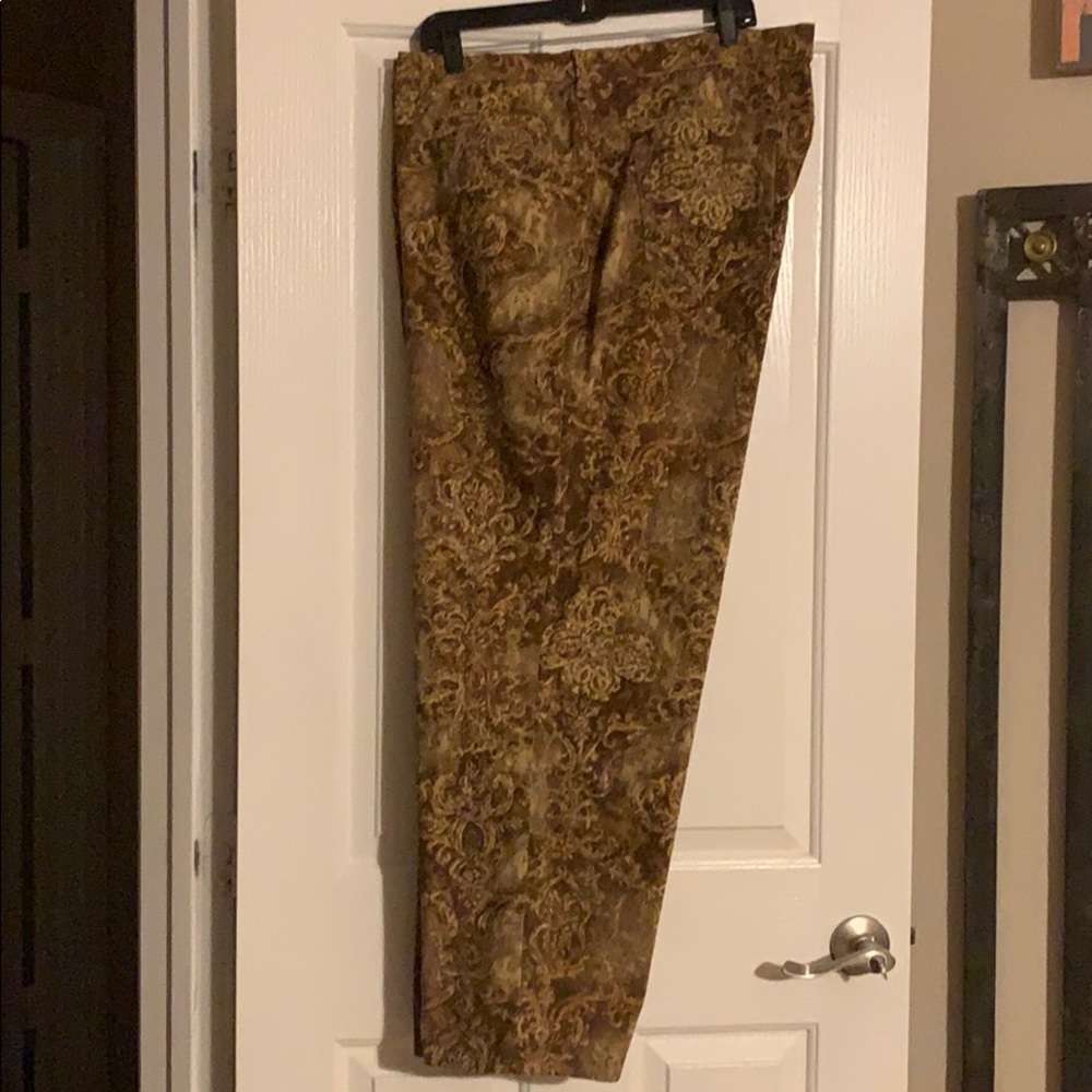 Avenue Blues Brown and Gold Print Jeans
